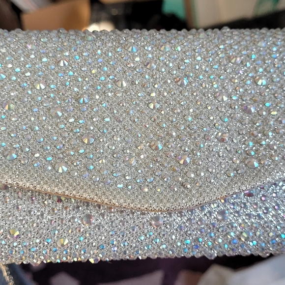 Sparkly Rhinestone Silver Clutch - Picture 8 of 10